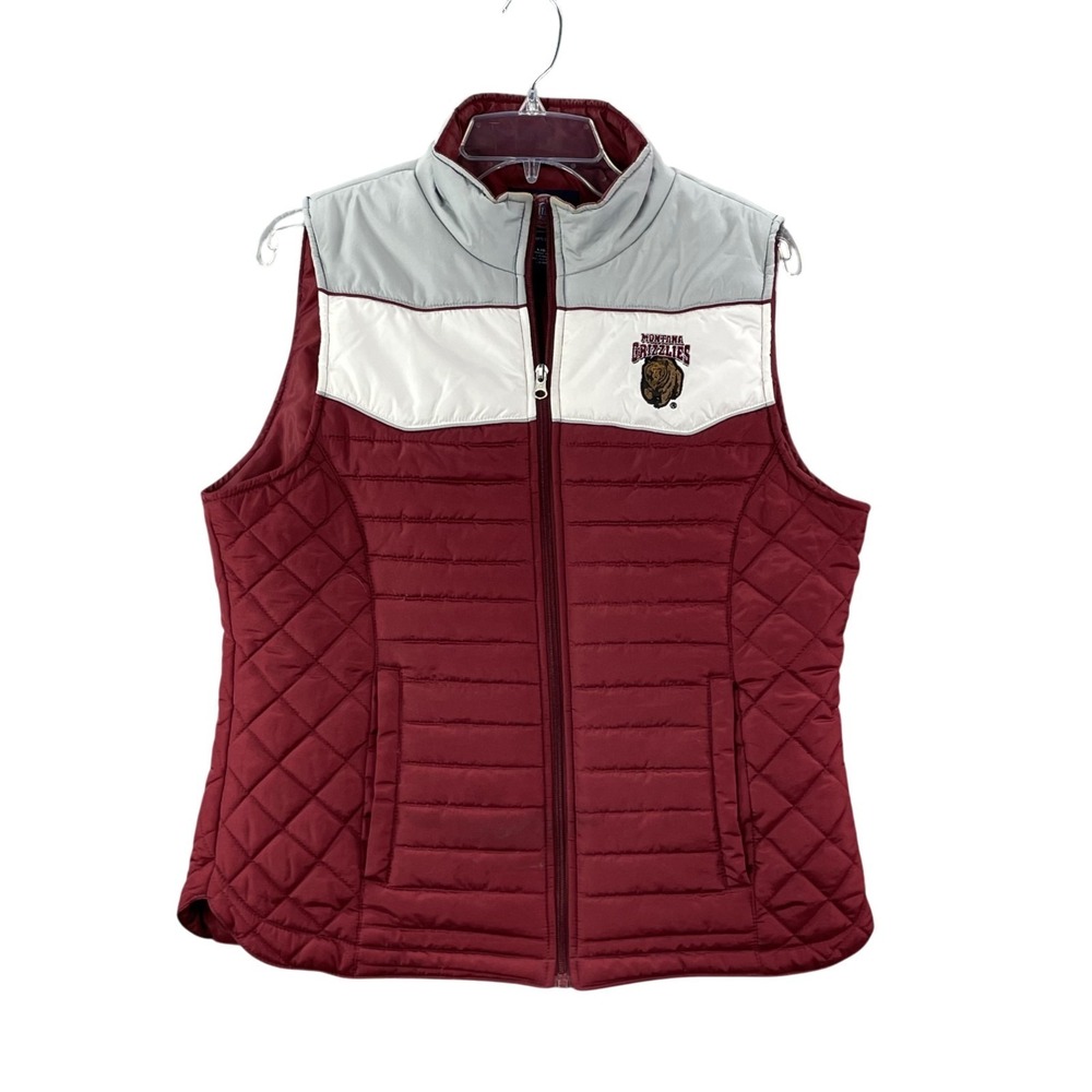 G-III Sports Montana Grizzlies Puffer Vest Jacket Womens L NCAA College Football